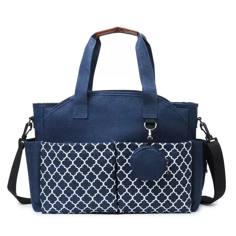 Multi-Pocket Baby Diaper Tote Bag
