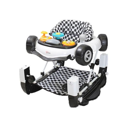 🏁 Tinnies Ferrari-Inspired  Black Baby Walker with Rocking Function