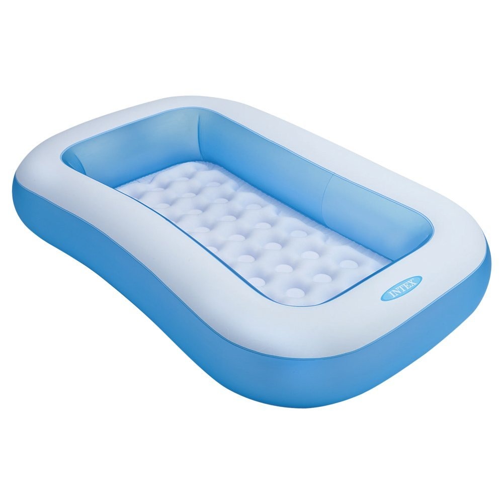 INTEX 65" x 39" x 11" Rectangular Inflatable Kiddie Pool Blue