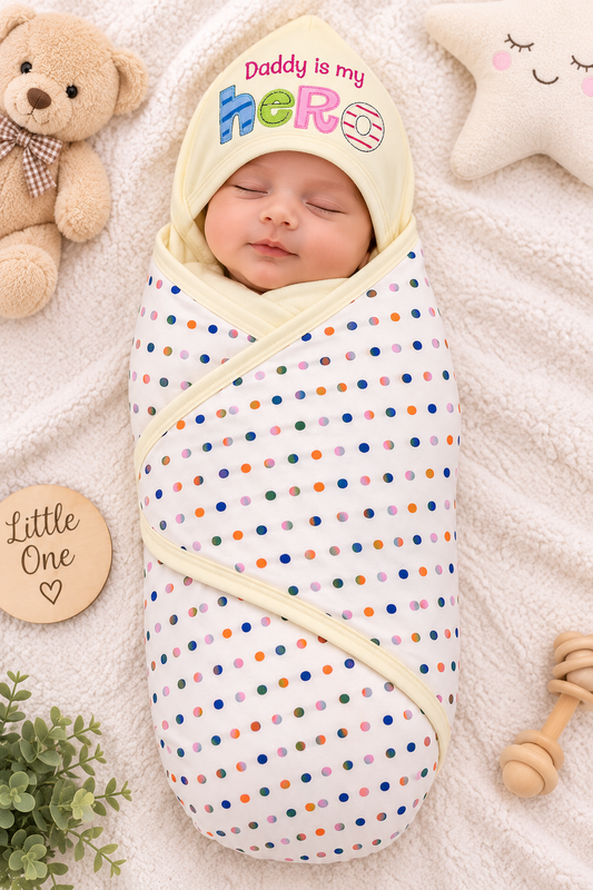 Daddy's Hero Baby Wrapping Sheet