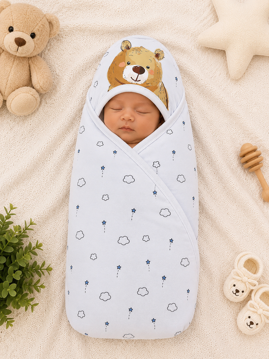 Little Bear Dreams Baby Wrapping Sheet