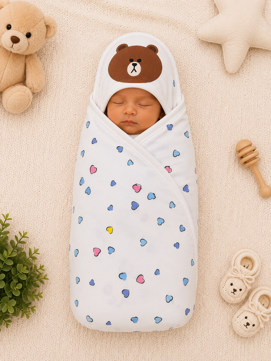 Tiny Hearts Baby Wrapping Sheet