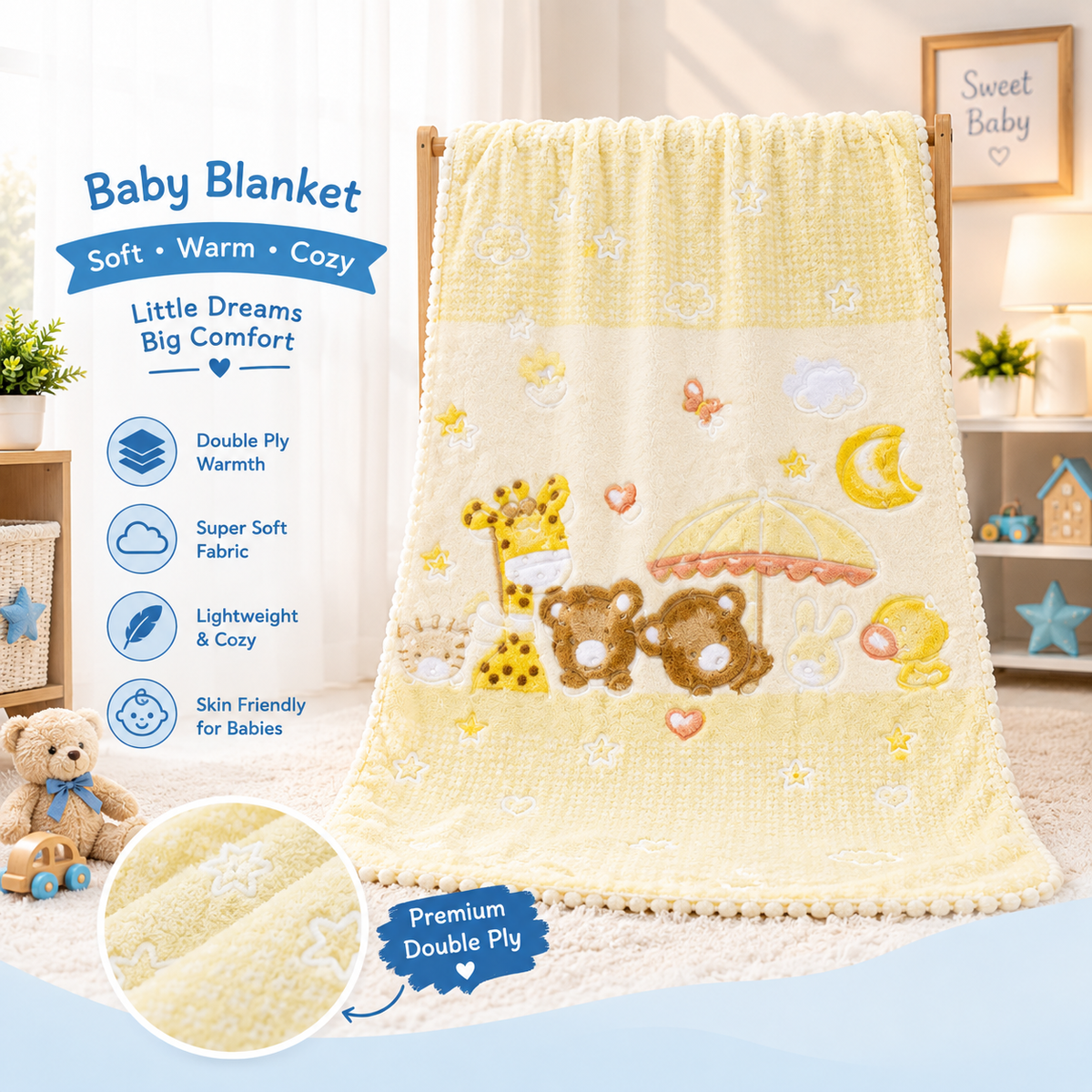 PREMIUM DOUBLE-PLY COZY BABY BLANKET