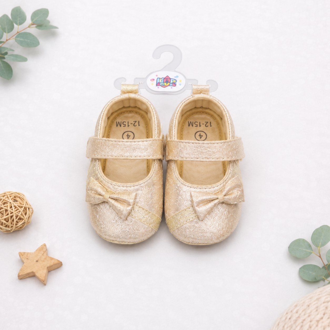 Baby Bow Soft Sole Shoes (0–18 Months)