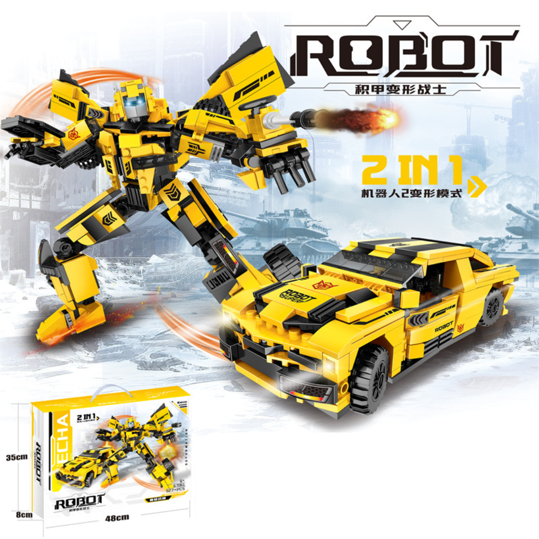 🚗🤖 2-in-1 Robot Transformer Car Toy – Build, Transform, Play! 🔧💥