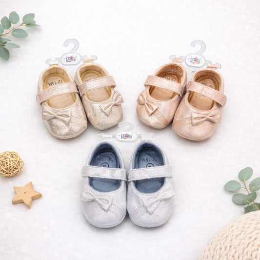 Baby Bow Soft Sole Shoes (0–18 Months)