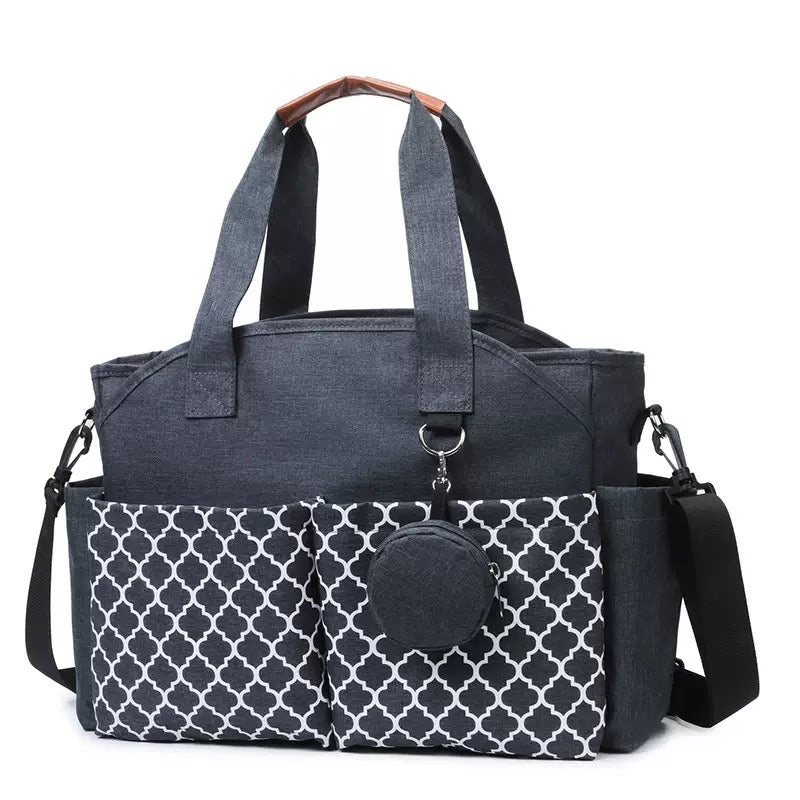 Multi-Pocket Baby Diaper Tote Bag