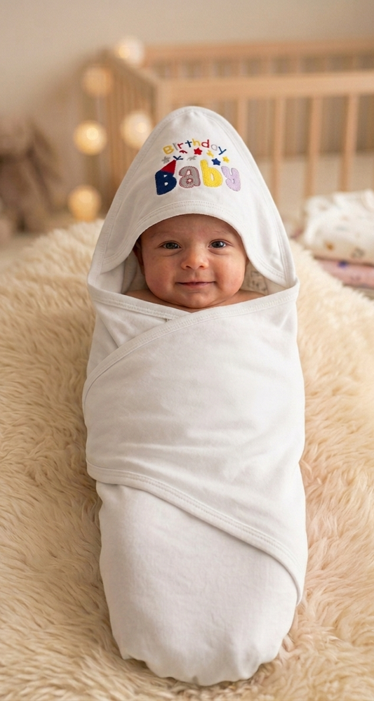 Birthday Snuggle Baby Wrapping Sheet